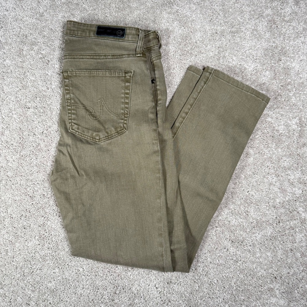 AG Adriano Goldschmied Faye Mid Rise‎ Cigarette Pants Olive Green Women's 26R